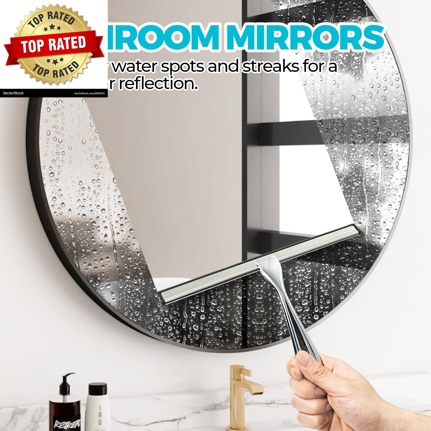12-Inch All-Purpose Shower Squeegee for Shower Doors, Tile Shower Walls