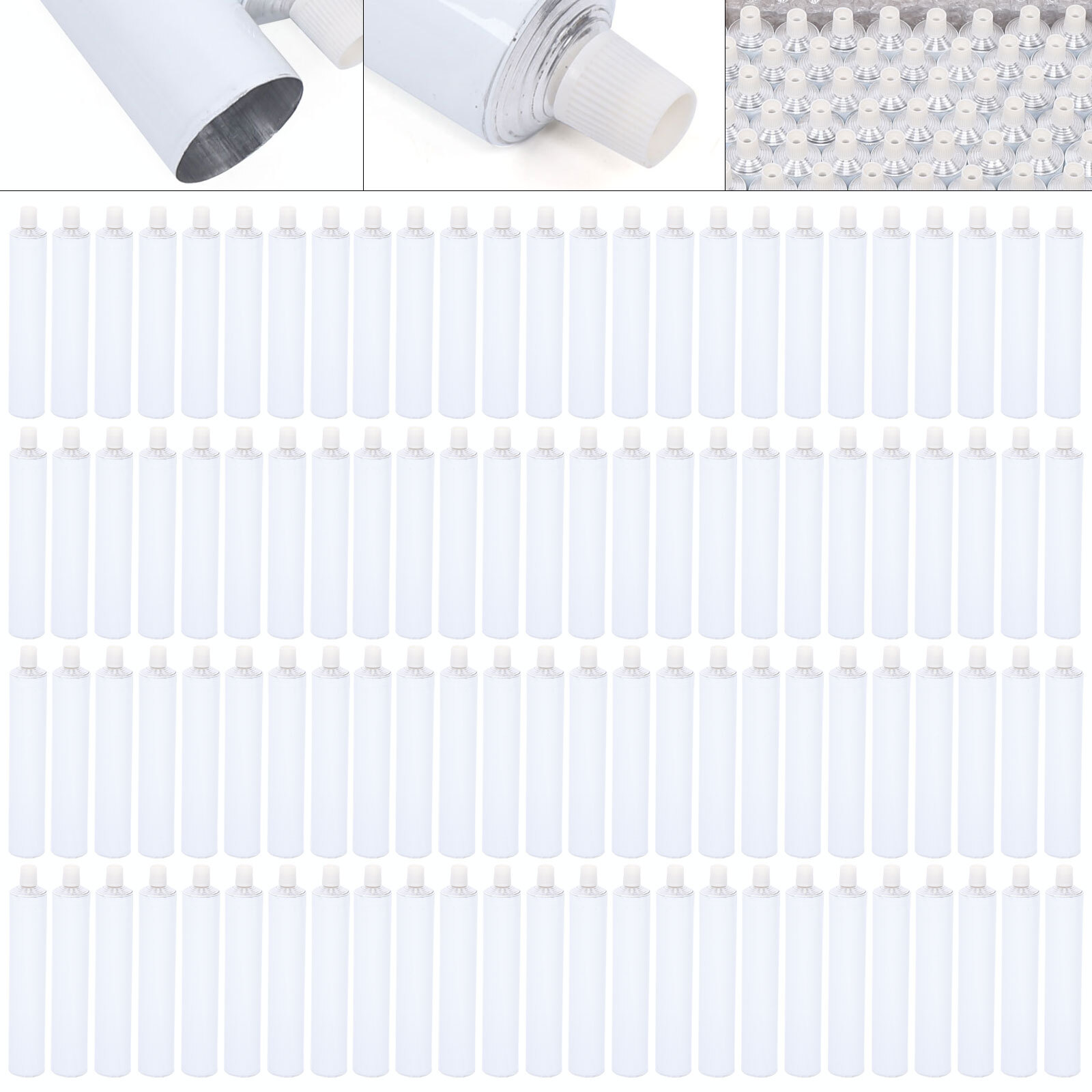 100 Pcs 100ml Empty Unsealed Toothpaste Tubes Needle Cap Full Box Aluminum USA