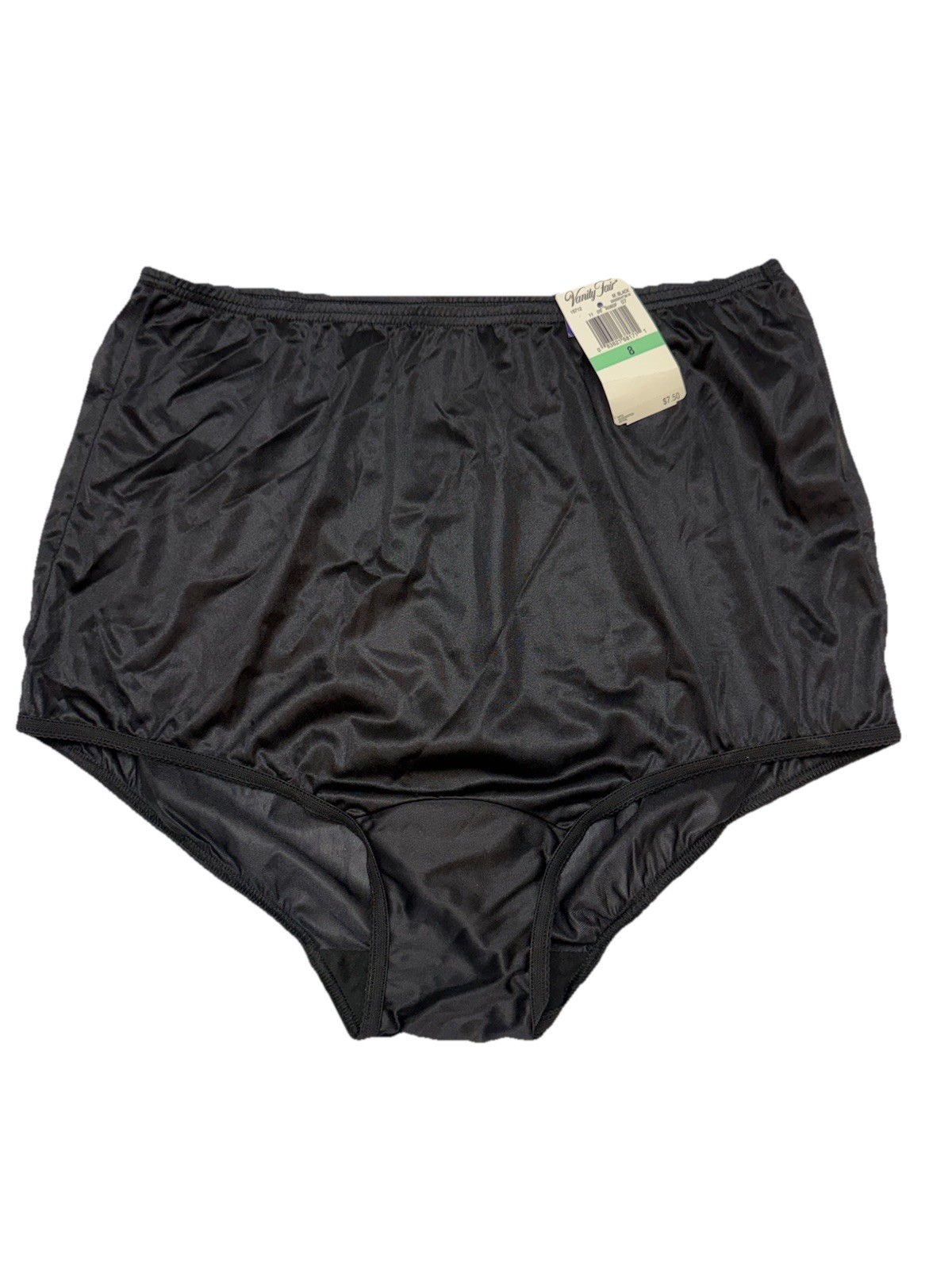 VTG Vanity Fair Panty Full Coverage Nylon Sheer Brief Women's #15712 Black SZ 8