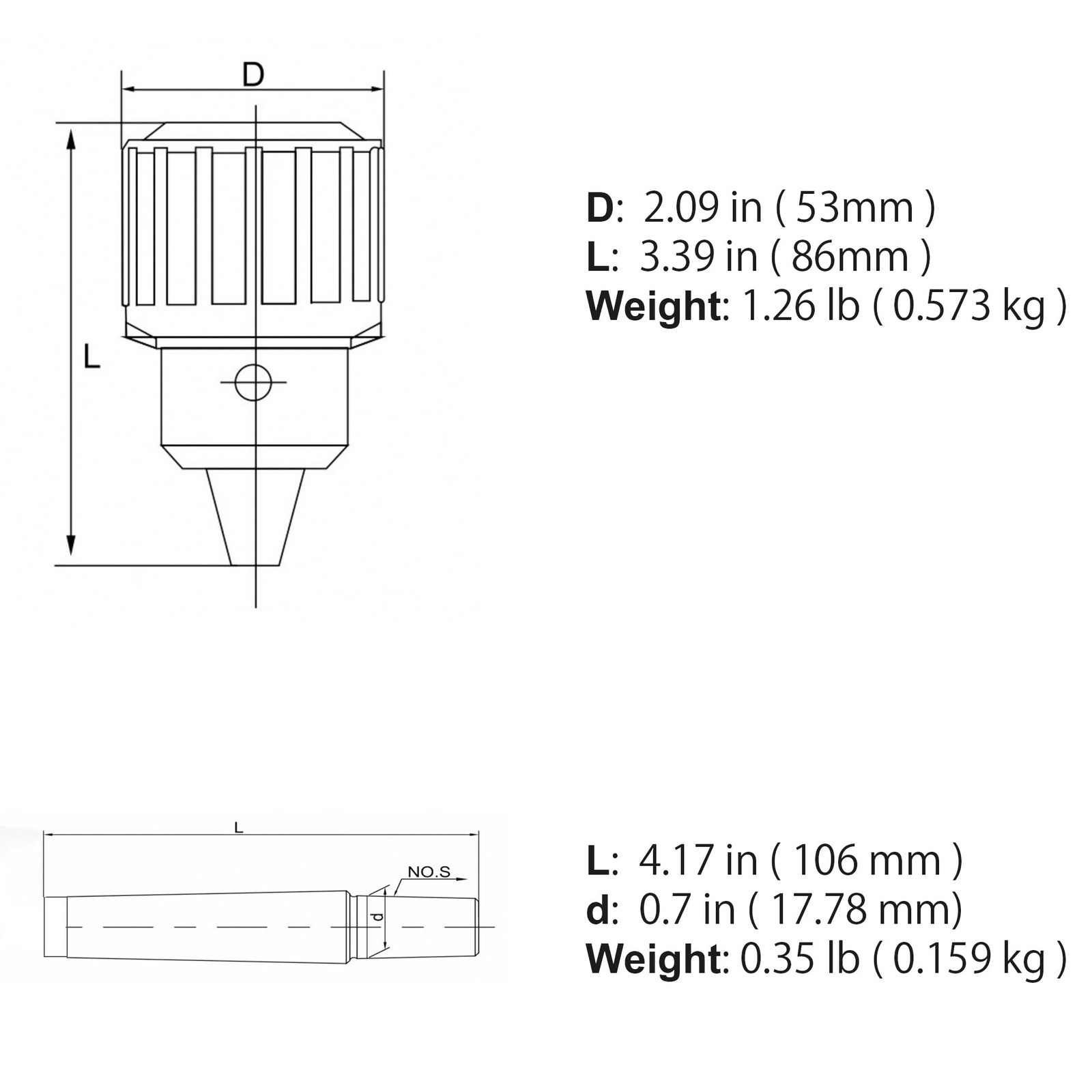 5/8 Heavy Duty Drill Chuck with MT2 Arbor 3/8-16 Drawbar Thread - Includes K...