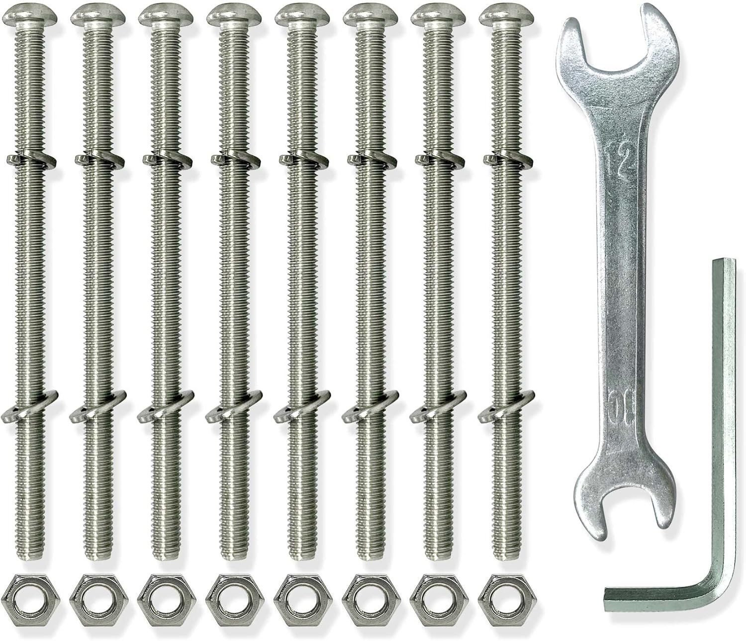 Universal Headboard or Footboard Hardware, 304 Stainless Steel Nuts and Bolts...
