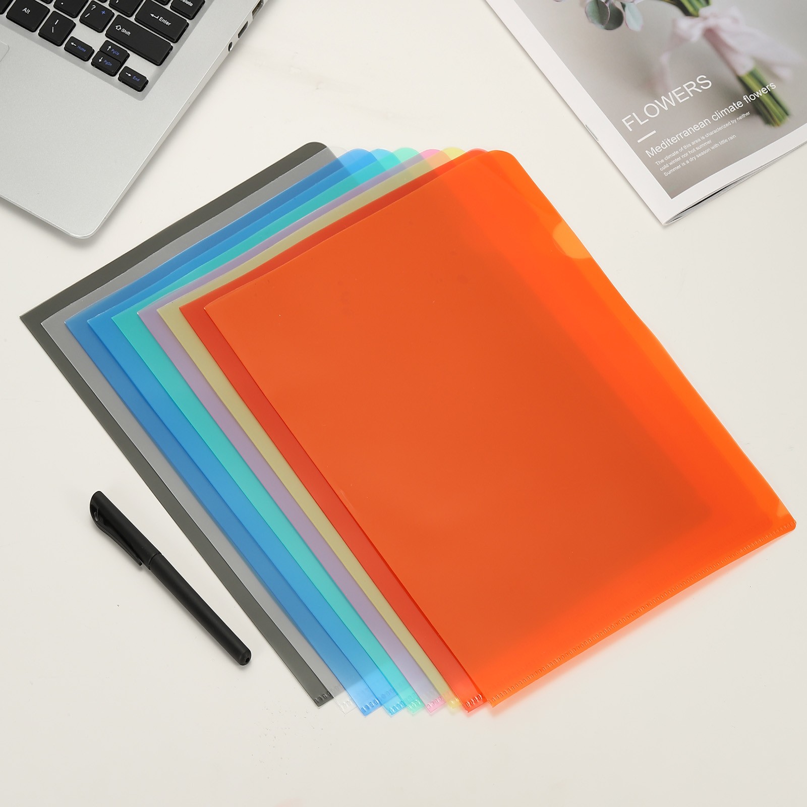 A5 Plastic Folders, 15 Pack Clear Folders l Type Pockets Documents, Gray