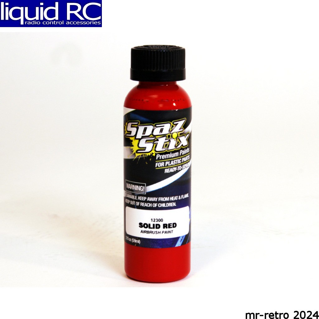 Spaz Stix 12300 Solid Red Airbrush Ready Paint 2oz Bottle