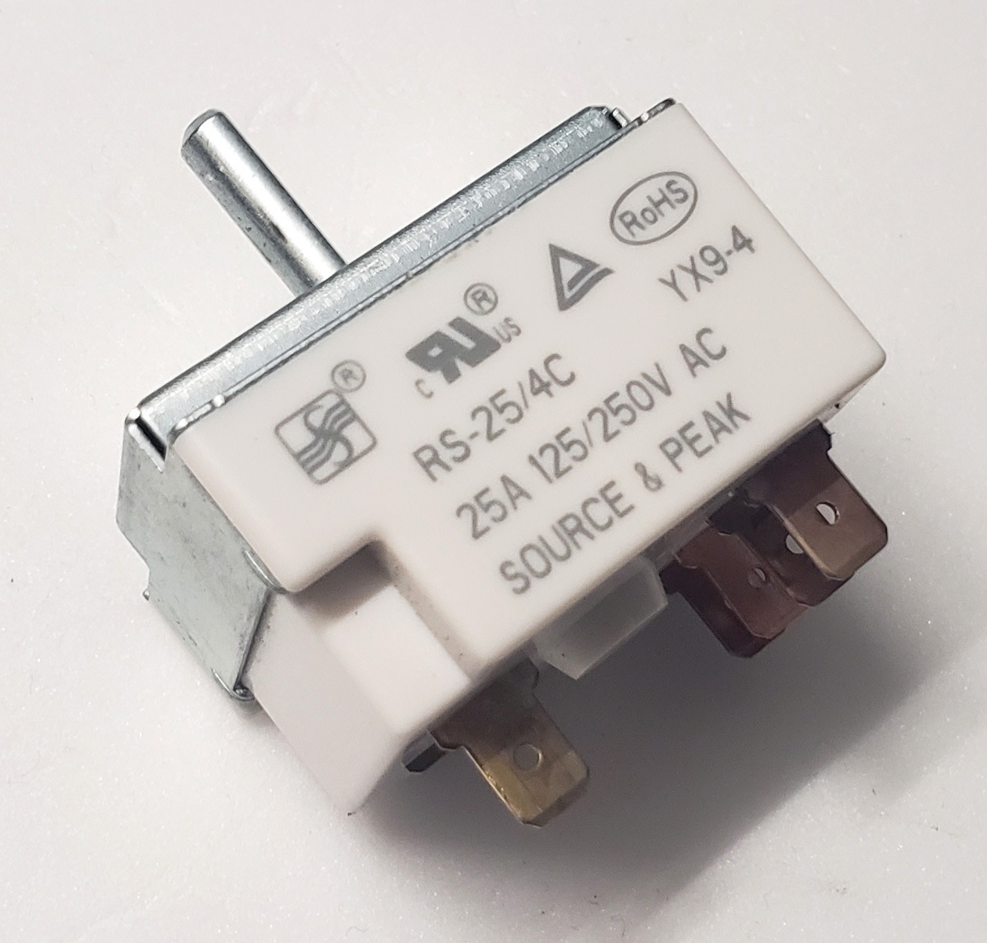 SOURCE & PEAK  RS-25/4C  YX9-4  25A 125/250V  AC  Rotary Selector Control Switch