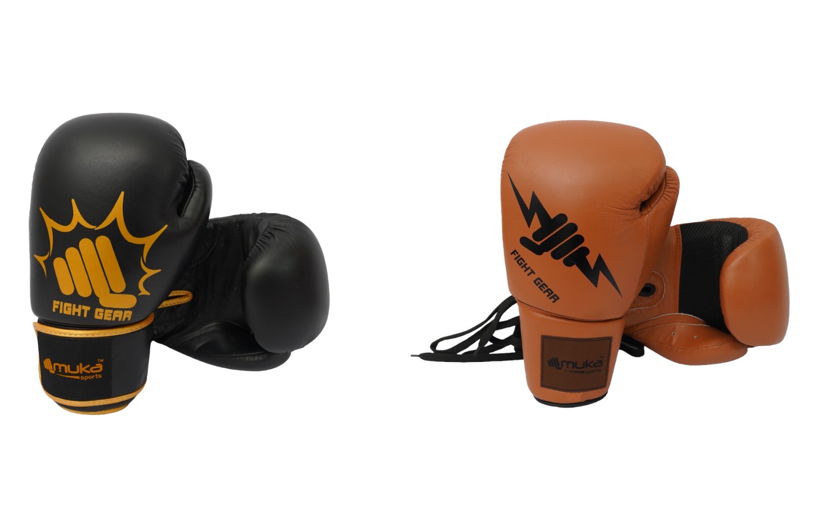 Muka Leather 16oz Boxing Gloves Sparring MuayThai Punch MMA Fight Training Glove