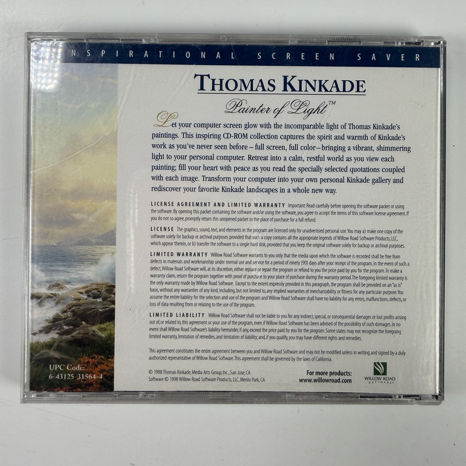 Thomas Kinkade Painter of Light Inspirational Screen Saver CD-ROM for Windows &