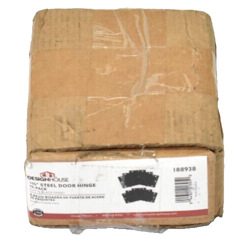 Design House Steel Door Hinges 10 Pack 3-1/2" Matte Black Finish 188938