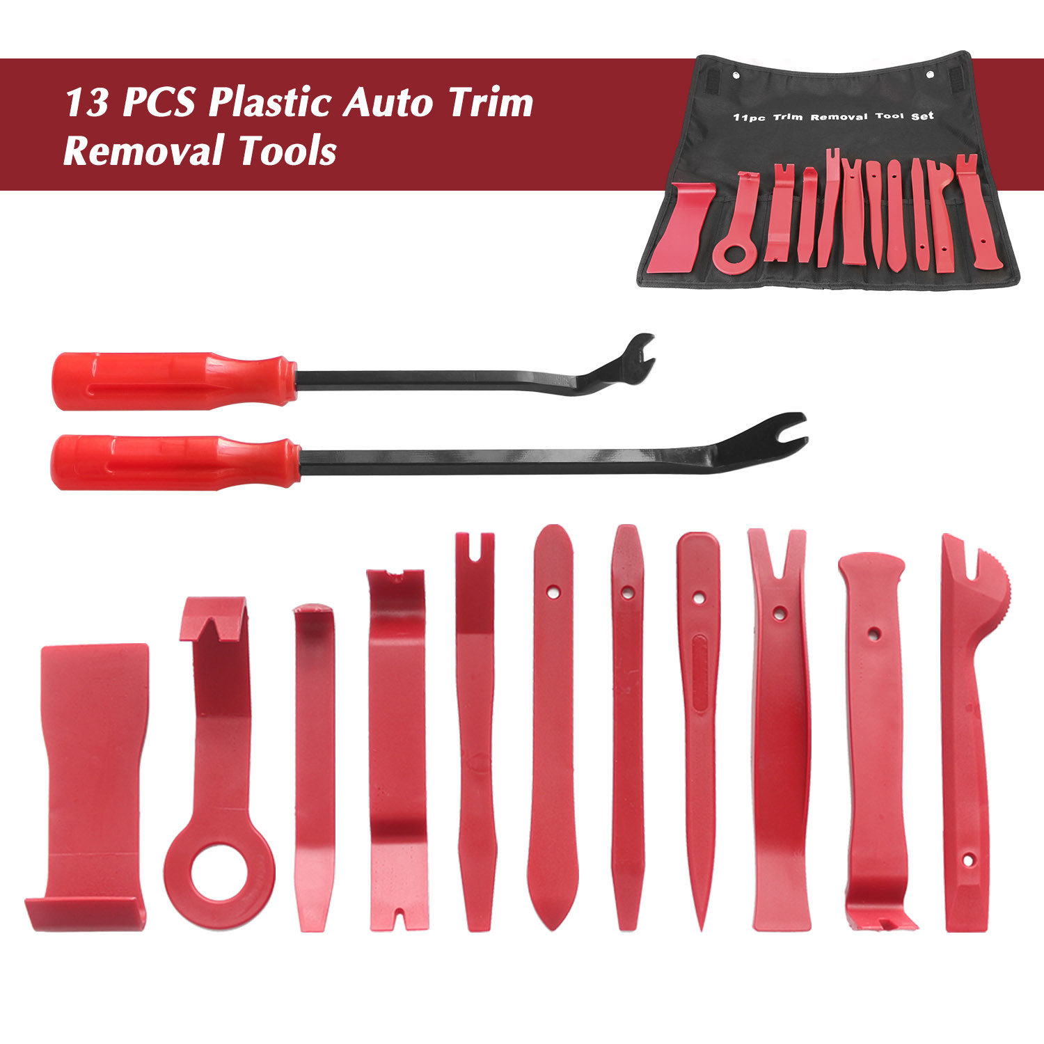 Seal Trim Removal Pry Bar Panel Door Interior Clip Remover With Pliers Tool Kit