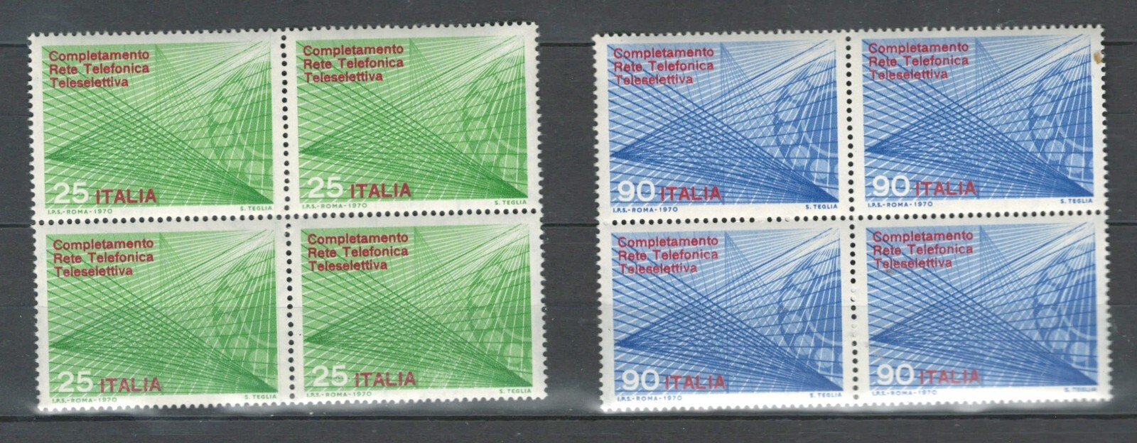 ITALY EUROPE  TELEPHONES COMMUNICATION X 4 MNH SET STAMPS LOT (ITALIA 669)