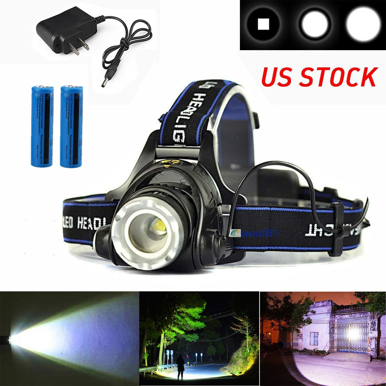 High Power 99000000LM Super Bright Headlamp LED Rechargeable Security Headlight