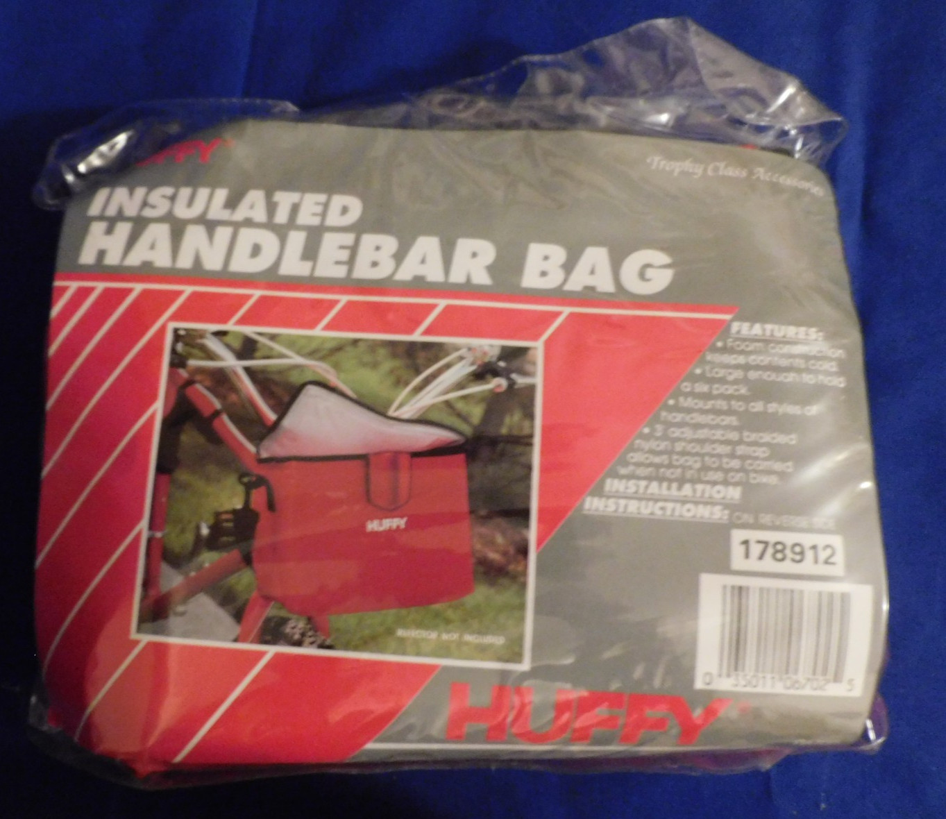 VINTAGE HUFFY INSULATED HANDLEBAR BICYCLE COOLER BAG * SEALED #178912 * RED