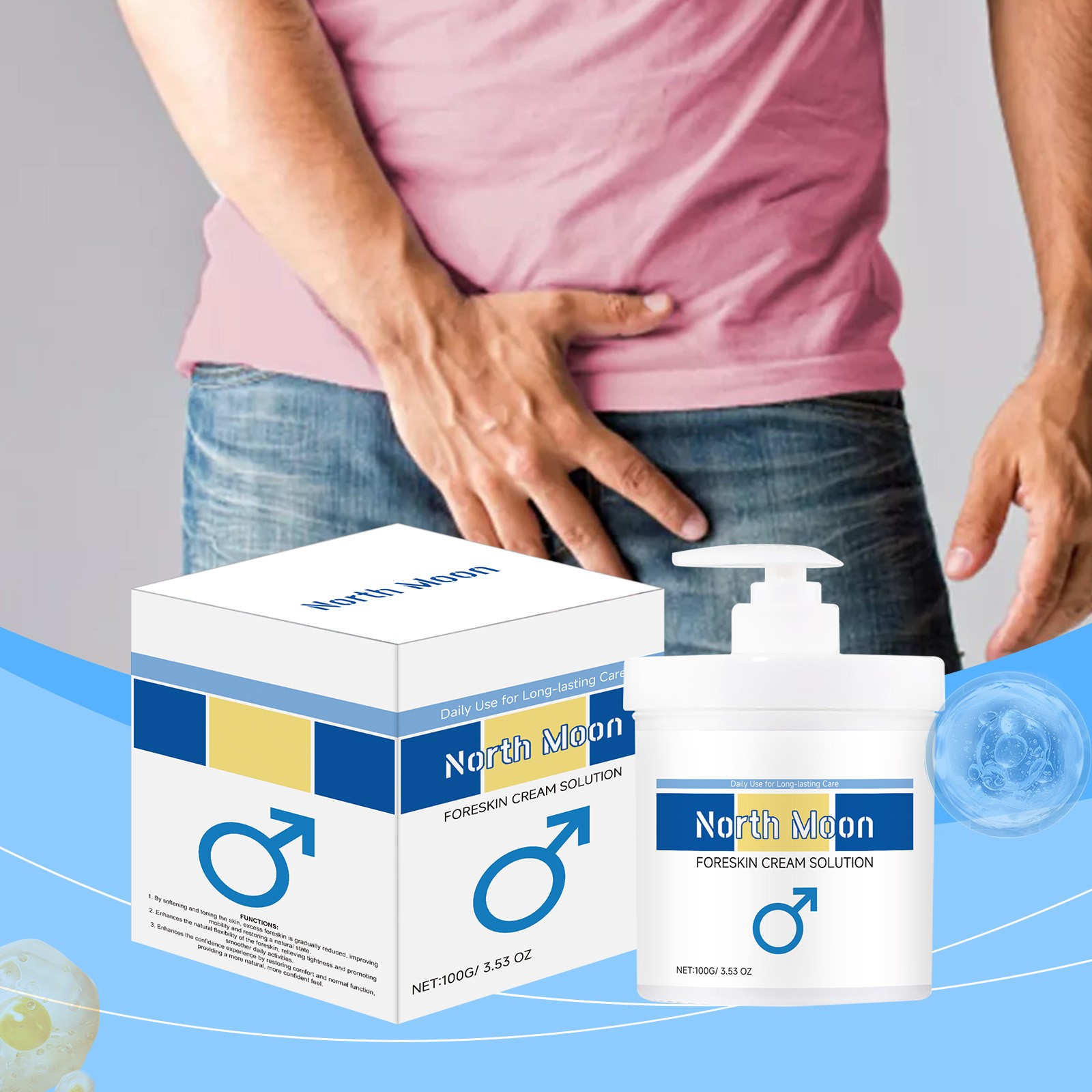 Men’s Moisturizing Cream Foreskin Care Soothing Gentle Formula Skin Cream