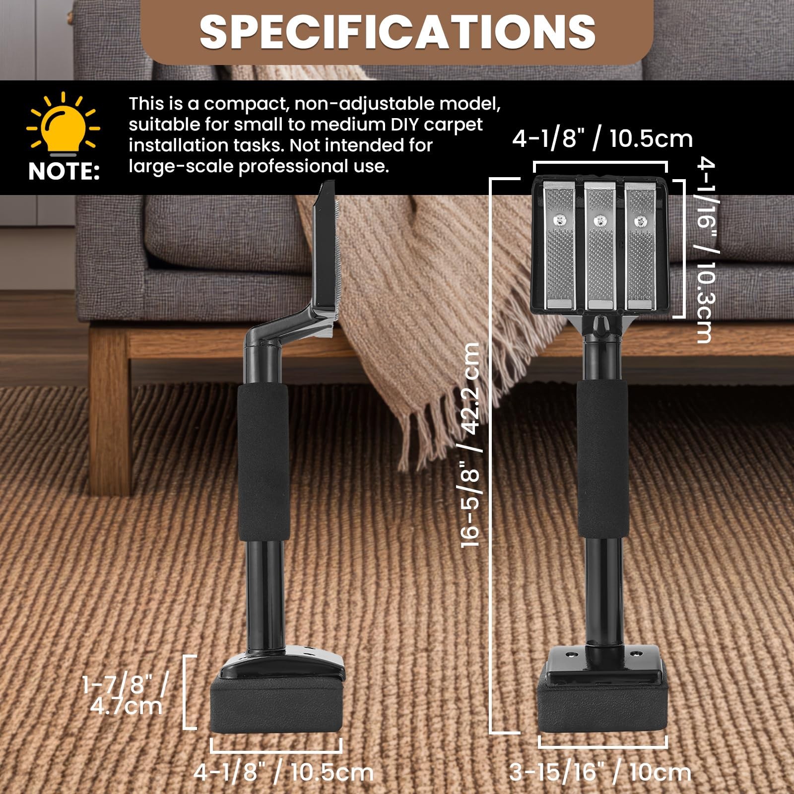 1 Pack Carpet Knee Kicker, Non-Adjustable Carpet Stretcher Knee Kicker, Compa...