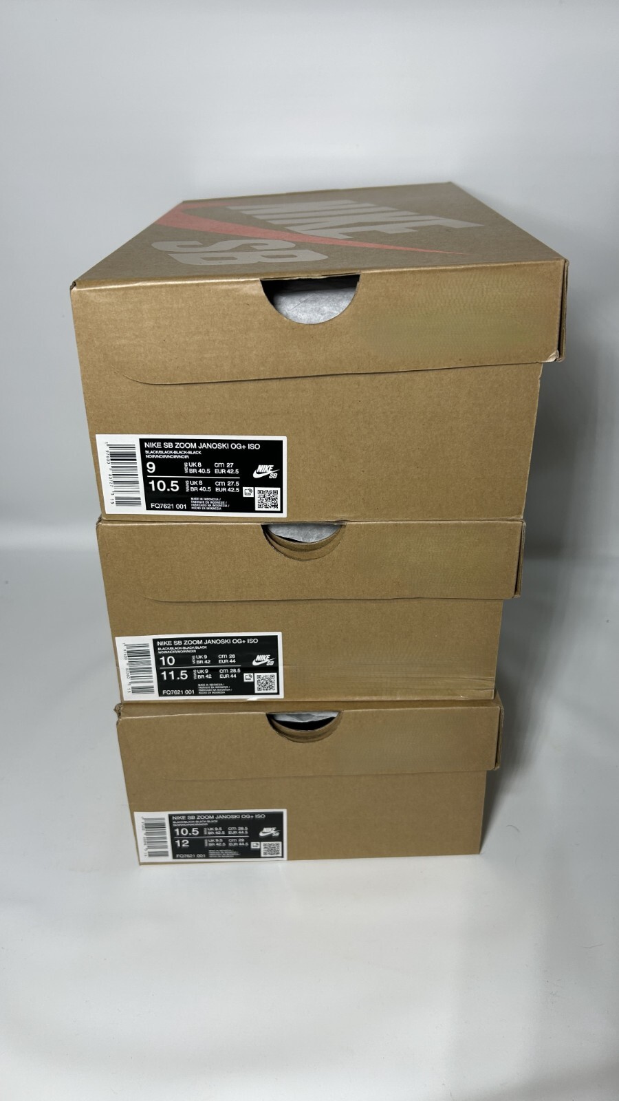 [TARIFF-FREE] Nike SB Janoski OG+ ISO Triple Black Mens Sz 10-10.5-11-12 Leather
