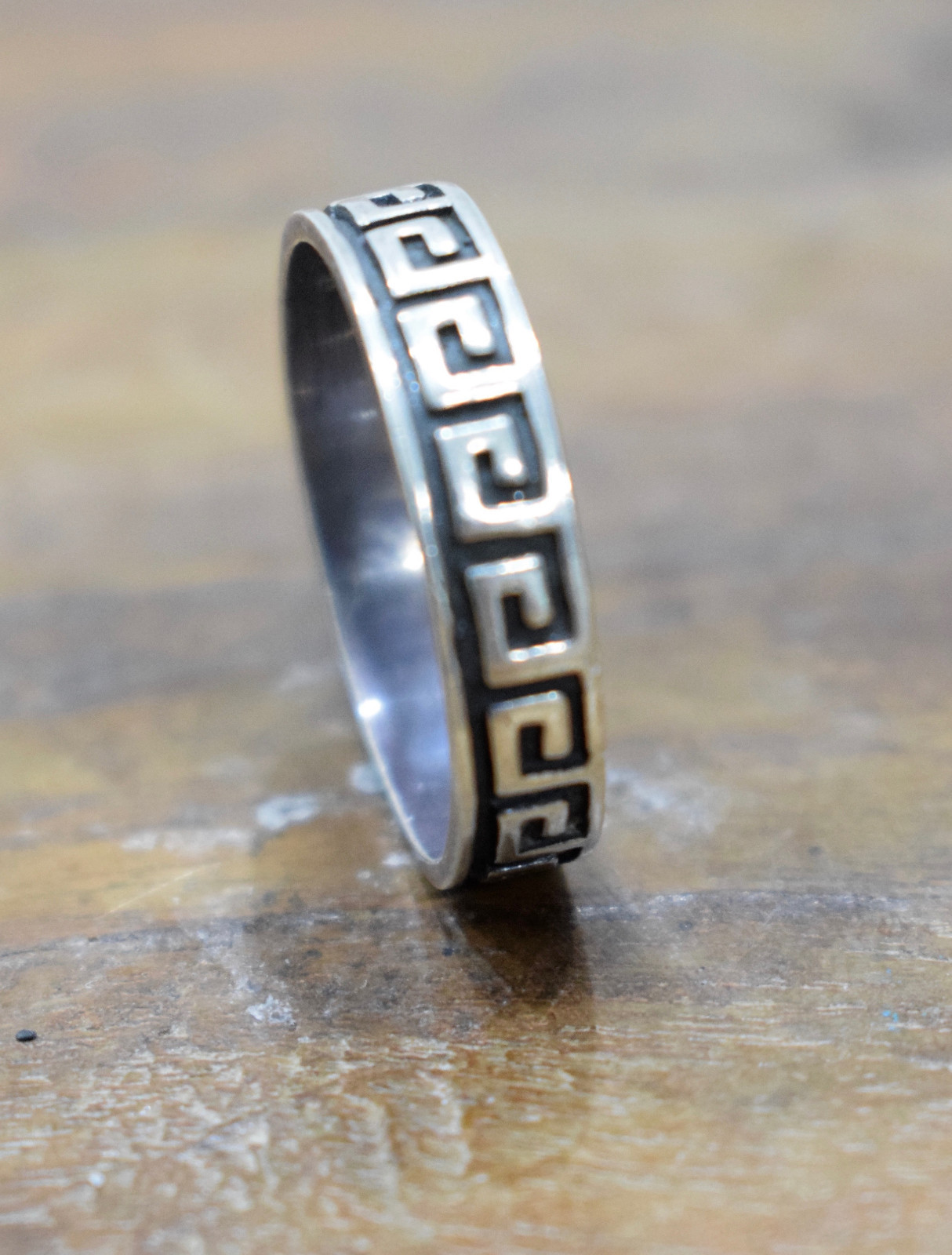 Ring Sterling Silver Etched Band Ring