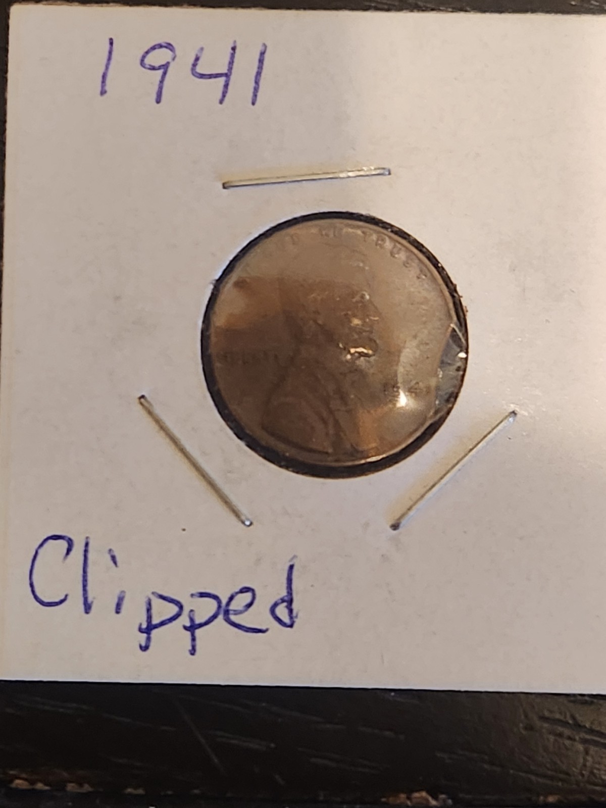 1941 Wheat Cent Lincoln Penny***Clipped Planchet***
