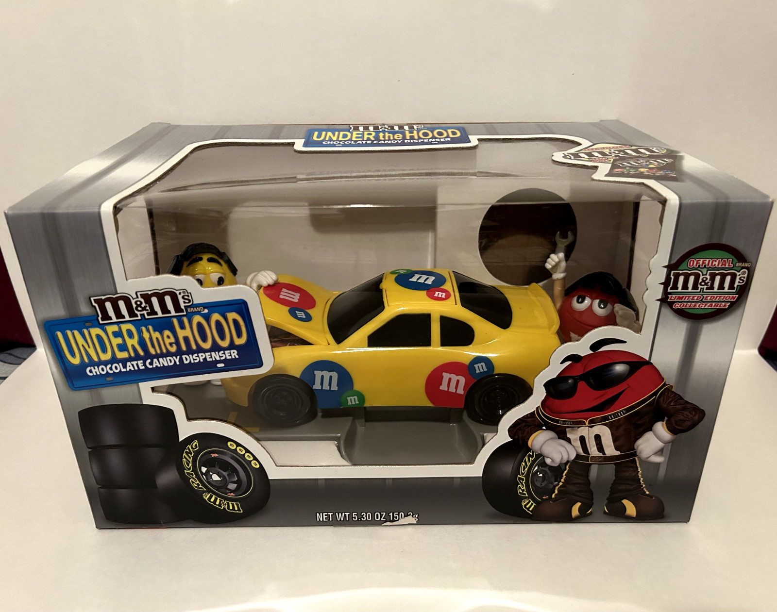 M&M’s Under the Hood Candy Dispenser Racing Mechanic M&Ms With Candy NIB