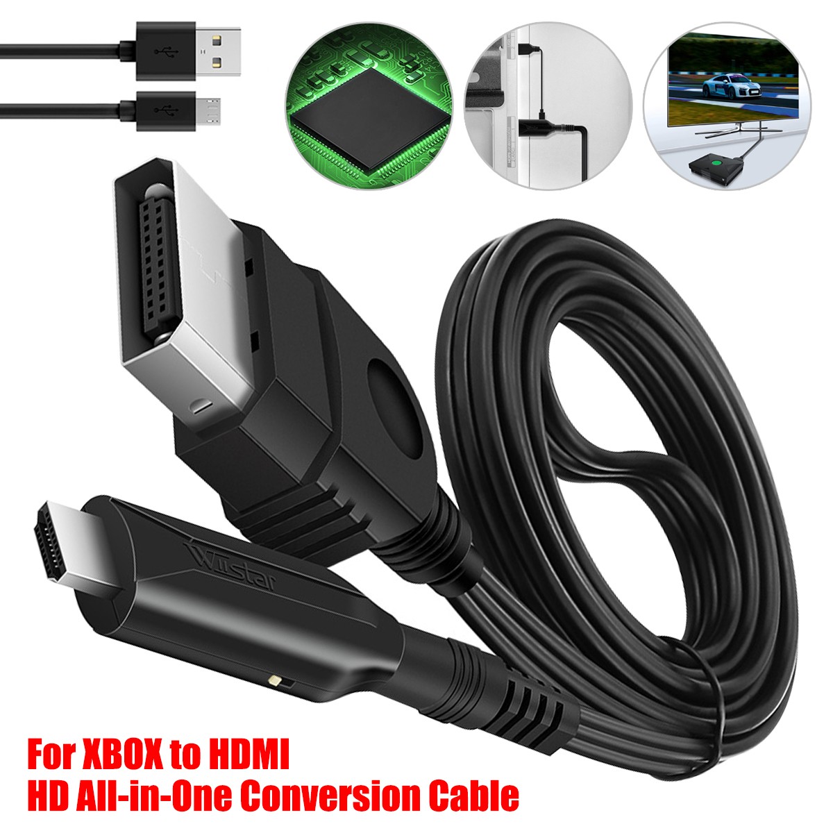 Original Xbox to HDMI Converter Adapter For Microsoft Xbox Console Controller  …
