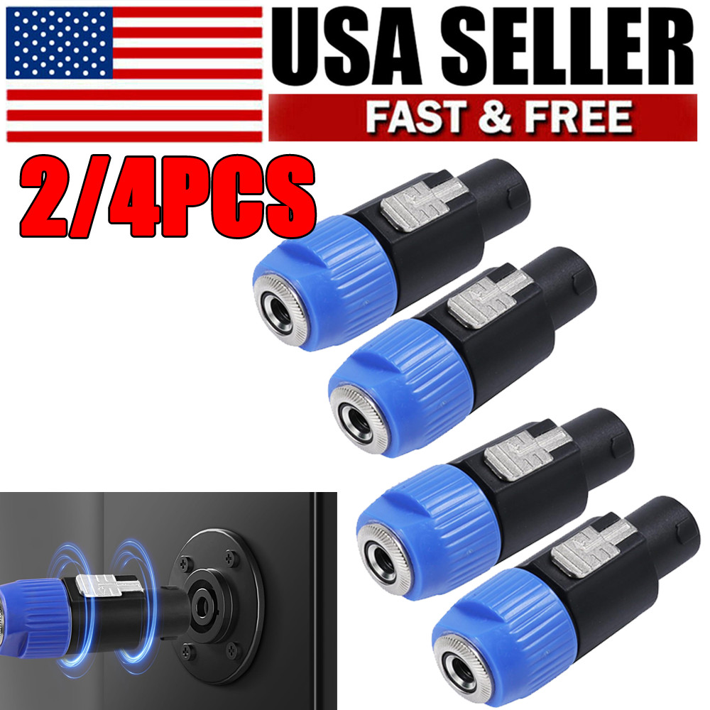 Speakon to 1/4" Inch Connector Adapter Pro Speak-On Male to 1/4 Female Plug