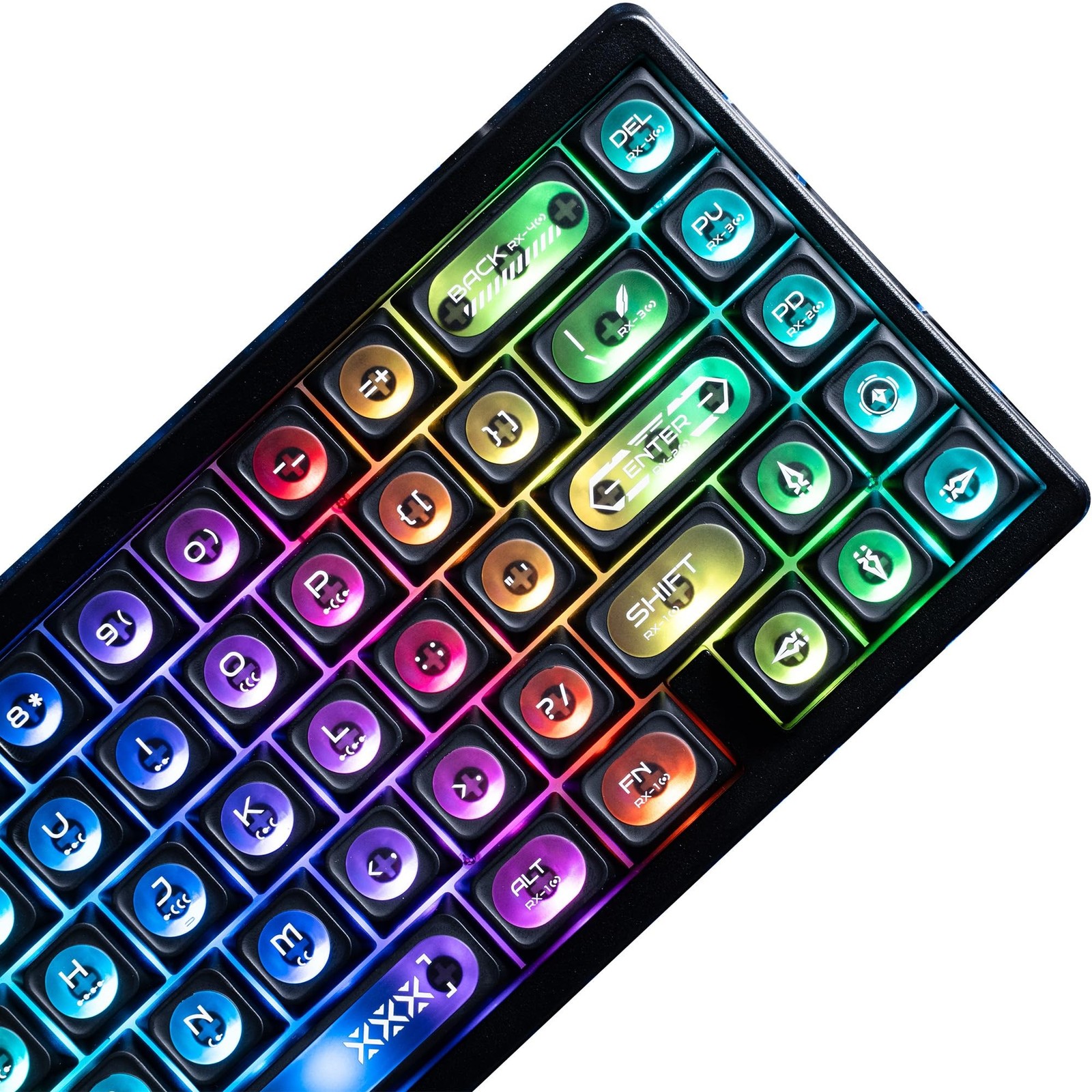OHY XVX Black Shine Through Keycaps for Mechanical Keyboards - 136 Keys Black...