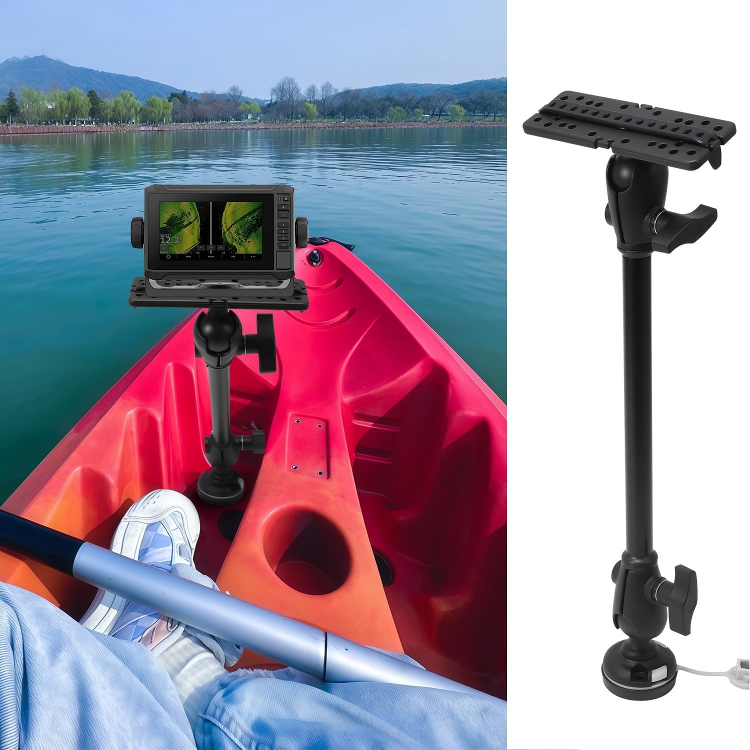 1.5"/C Size Ball Fish Finder Mount,Marine Electronic/Depth Finder Mount for Boat