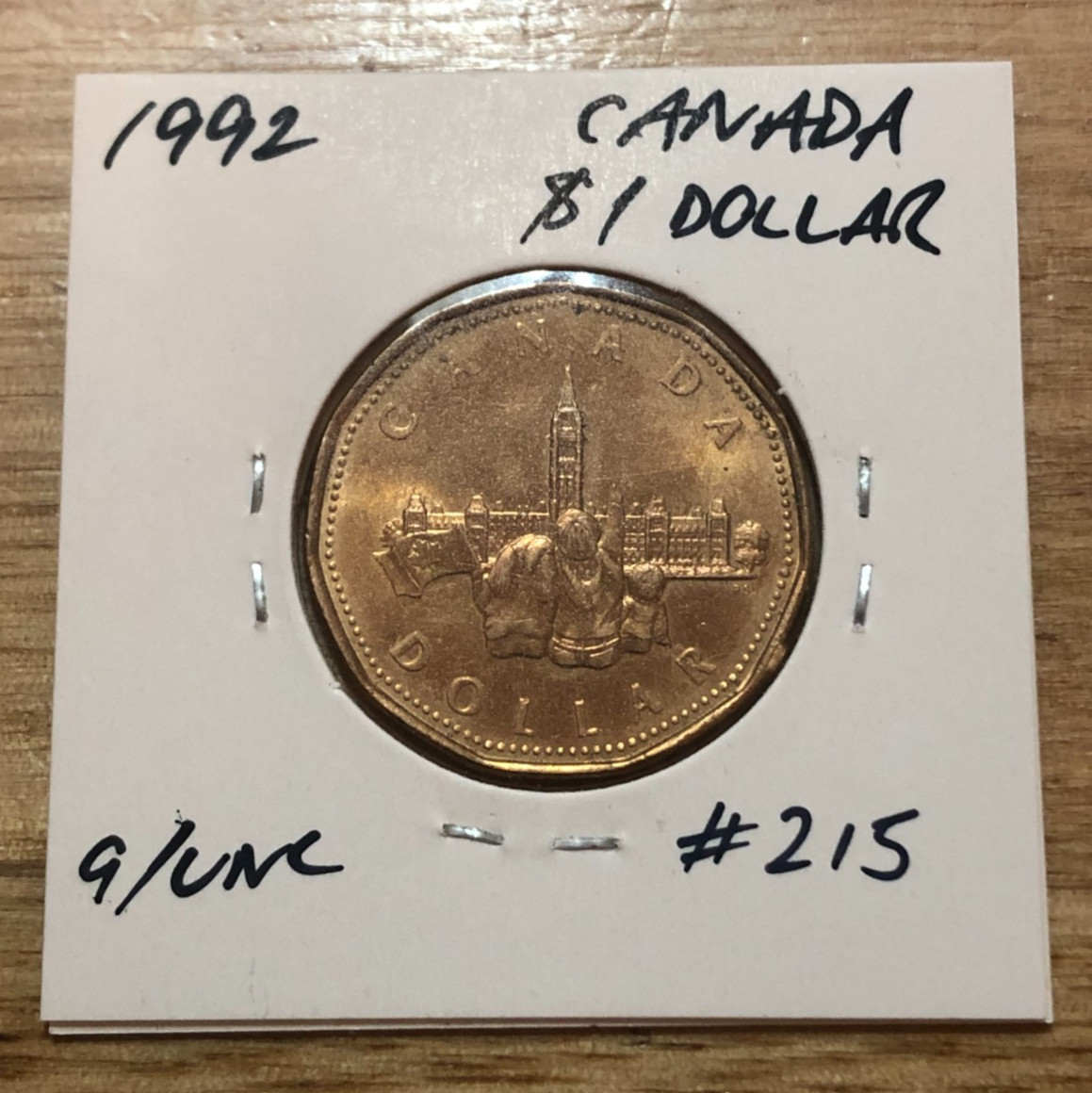 1992 Canada One Dollar Parliament Commemorative Coin  #215