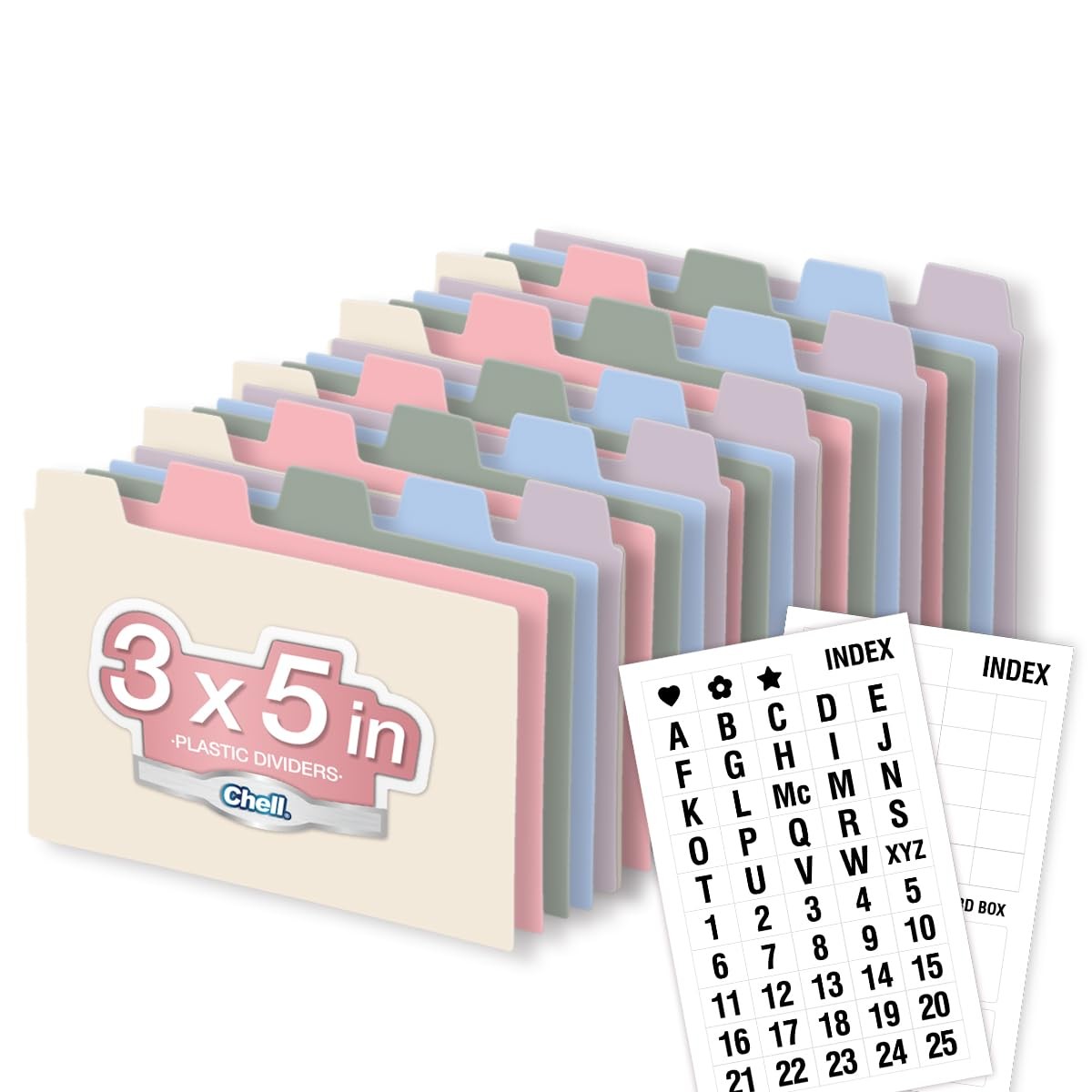 3X5 Plastic Index Card Dividers, Morandi Colors, Heavyweight Poly Index Card Gui