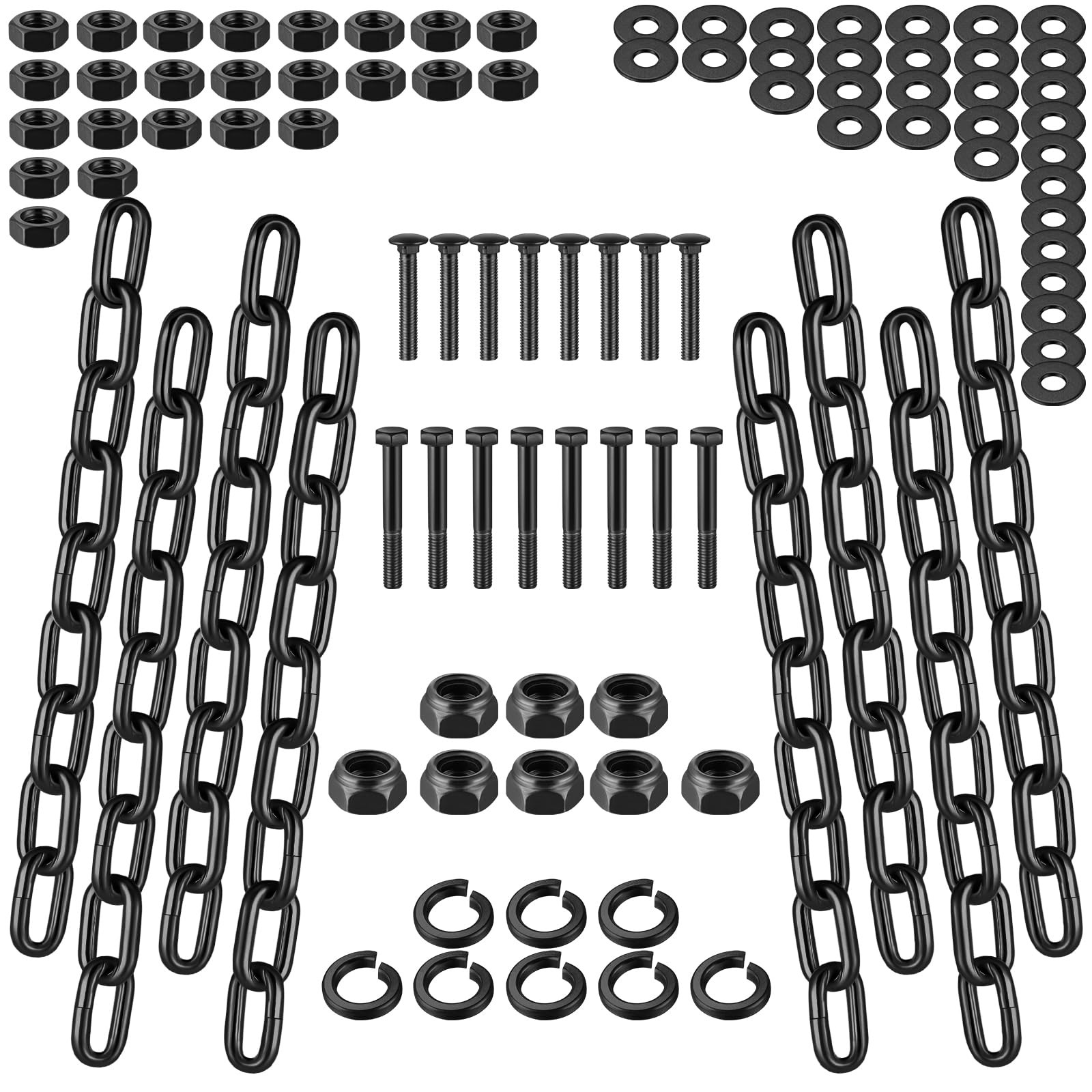 Blulu 8 Pack Ar500 Shooting Targets Target Hangers and Gong Black