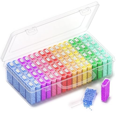 64-Grid Diamond Painting Storage Containers, Portable Transparent Organizer for