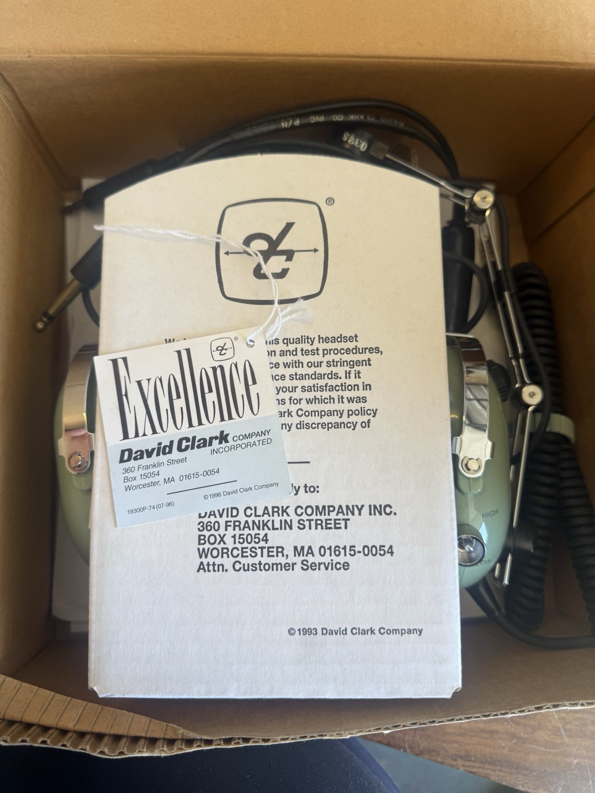 David Clark H10-66 Military Aviation Headset “READ”