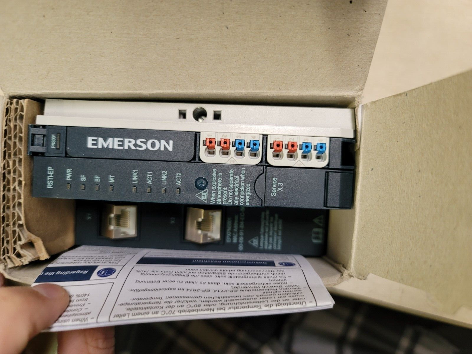 Emerson EPXPNS001-ADAJ Profinet IRT Network Adapter 2 CU NOB