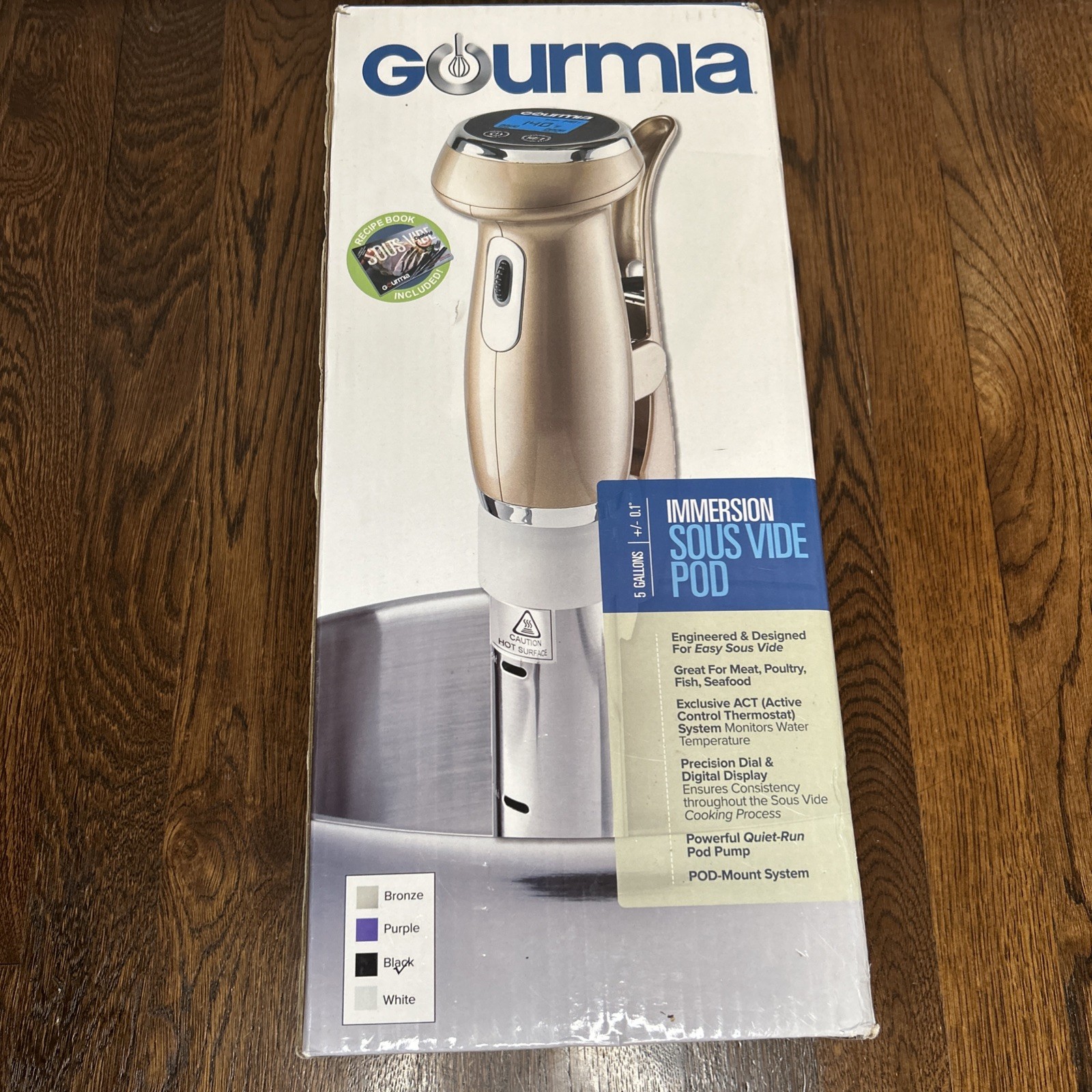 Gourmia GSV130T-B  Immersion Sous Vide Pod 5 Gallons Black New