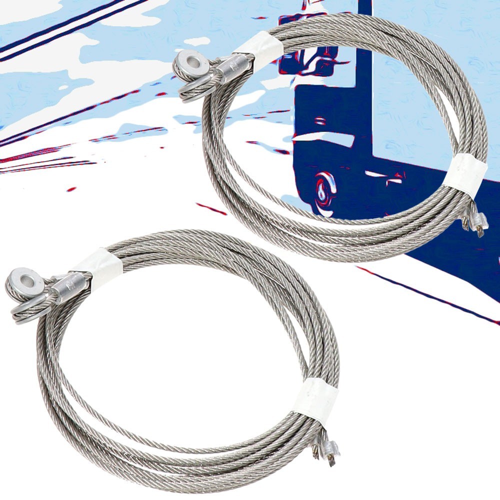 4PC 105" 1/4" Metal Eyelet 7x7 Galvanized Steel Ramp Door Lift Cable TG-910544