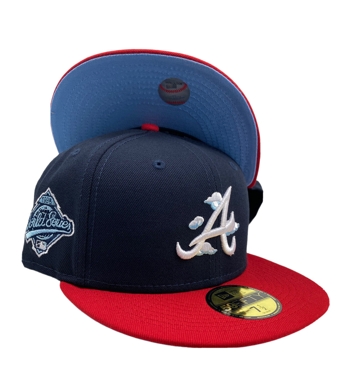 Atlanta Brave Comic Cloud World Series Side Patch New Era 59fifty Fitted cap