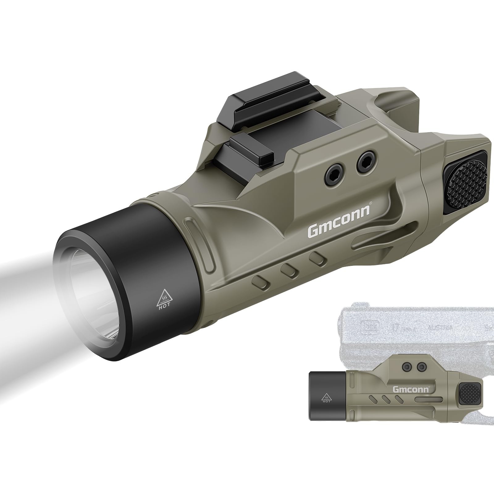 1000 Lumen Tactical Flashlight with Picatinny Rail | Light with Strobe/Moment...