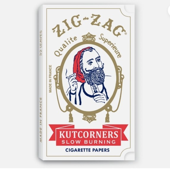 ZIG ZAG KUTCORNERS Cut Corners ROLLING CIGARETTE PAPER Slow Burning 24 pks