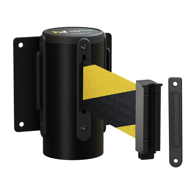 Montour Line MVM100 Wall Mount Retractable Belt Barrier Black Yellow NEW
