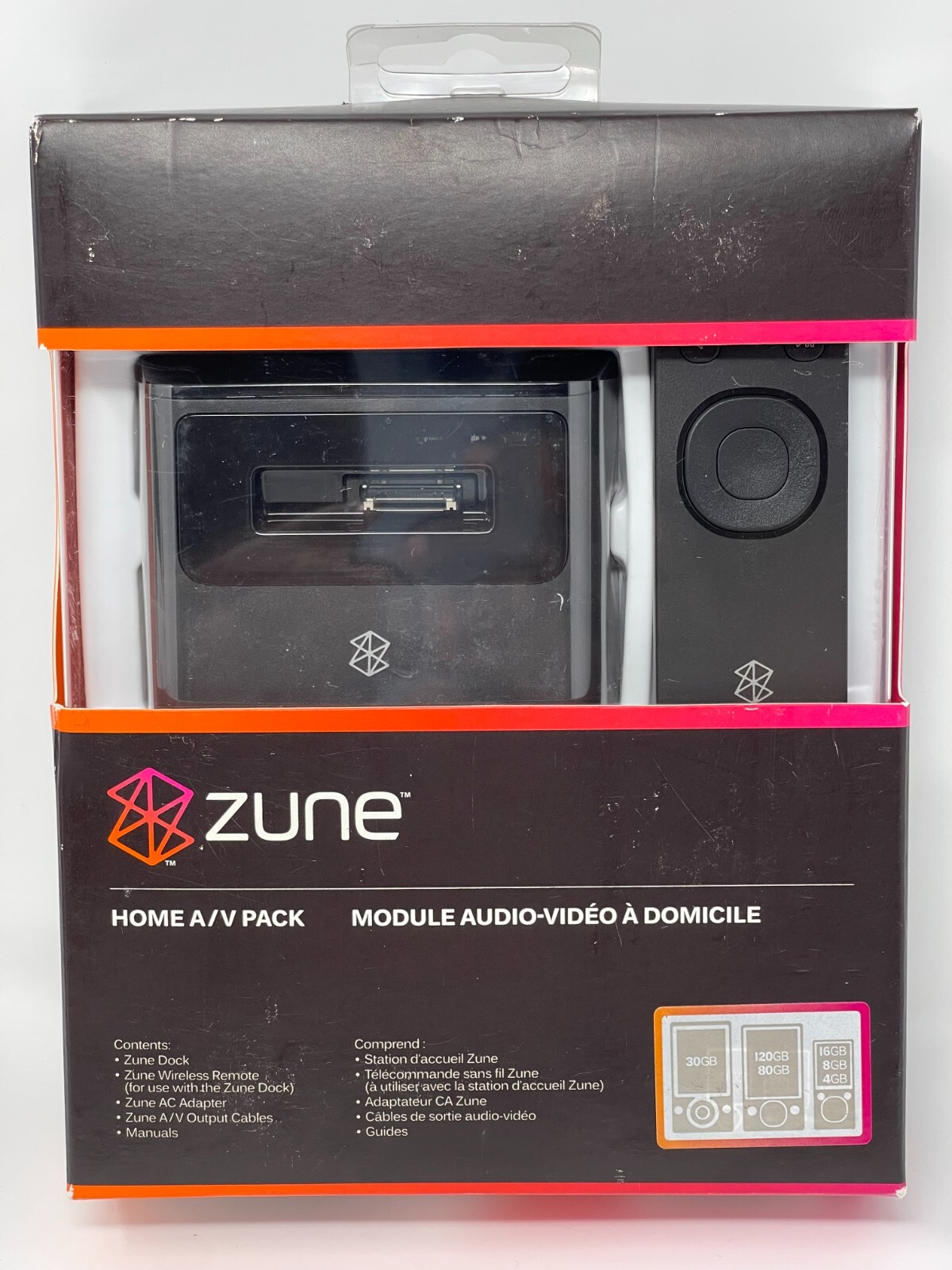 Microsoft Zune Home AV Pack Remote Power AC Adapter Sync Charger Dock Bundle H7A