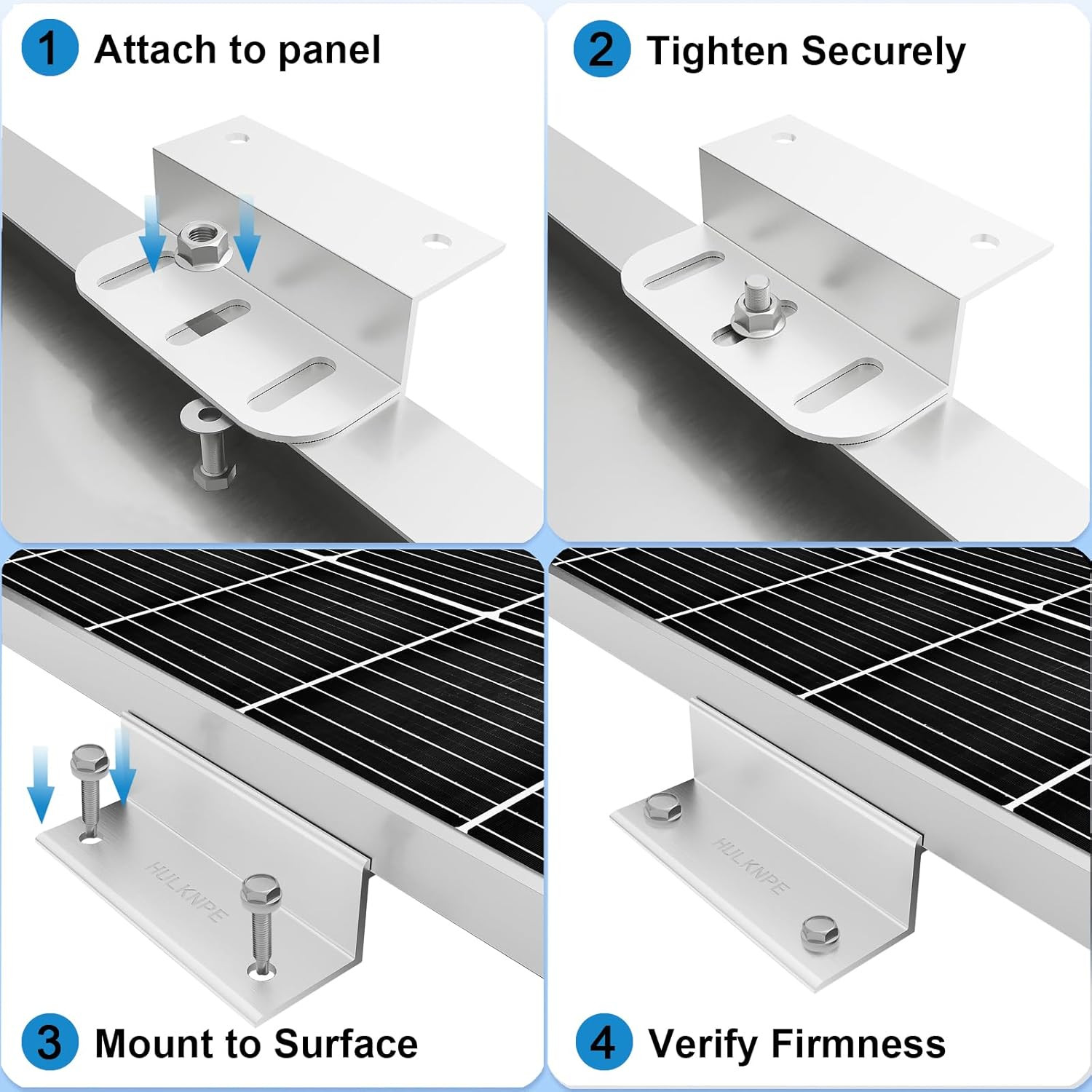 16 Units Solar Panel Mounting Brackets Z Brackets Mounting Kit Lightweight Boats