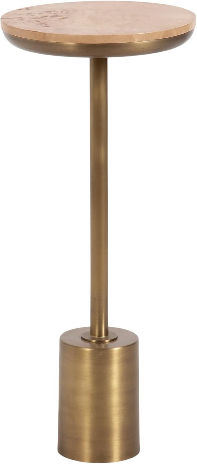 Xyler Modern round Wood and Metal Drink Table, 10 X 10 X 24, Burlwood and Antiqu