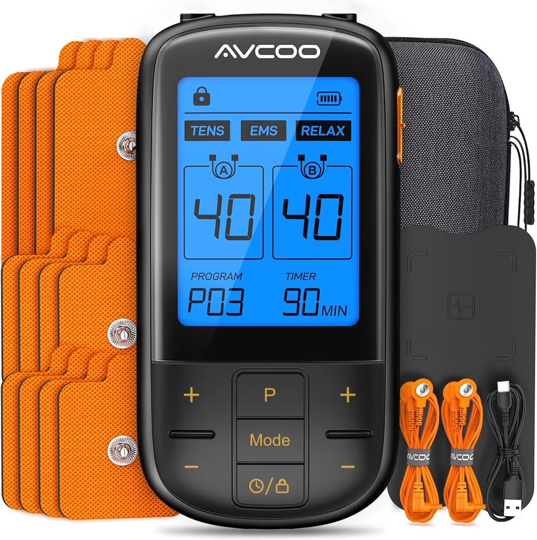 TENS Unit EMS Device Muscle Stimulator 32 Modes Rechargeable Dual Channel Stim
