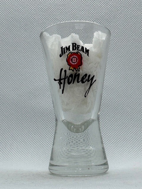 Jim Beam Honey Tall Solid Foot Bottom Clear Shot Glass