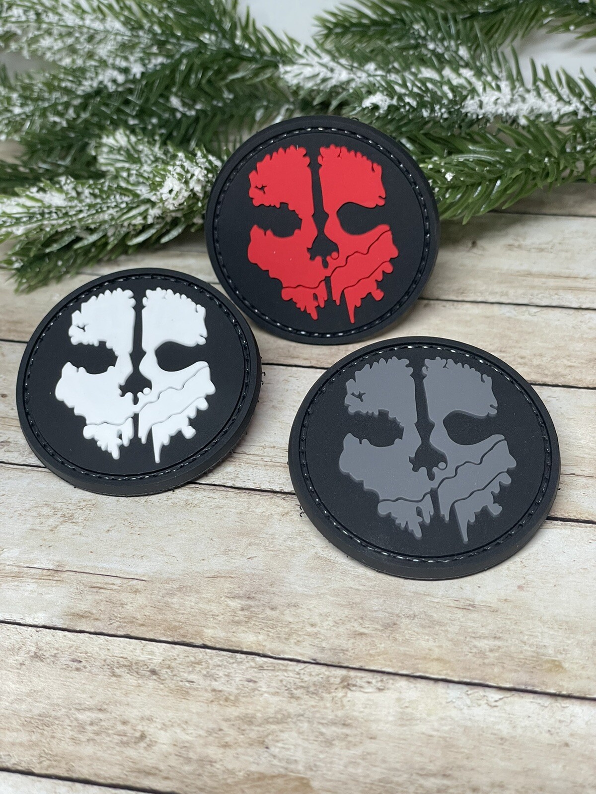 PVC Tactical Patch - Grey Ghost Skull Call of Duty Patch - Morale Gun Patch