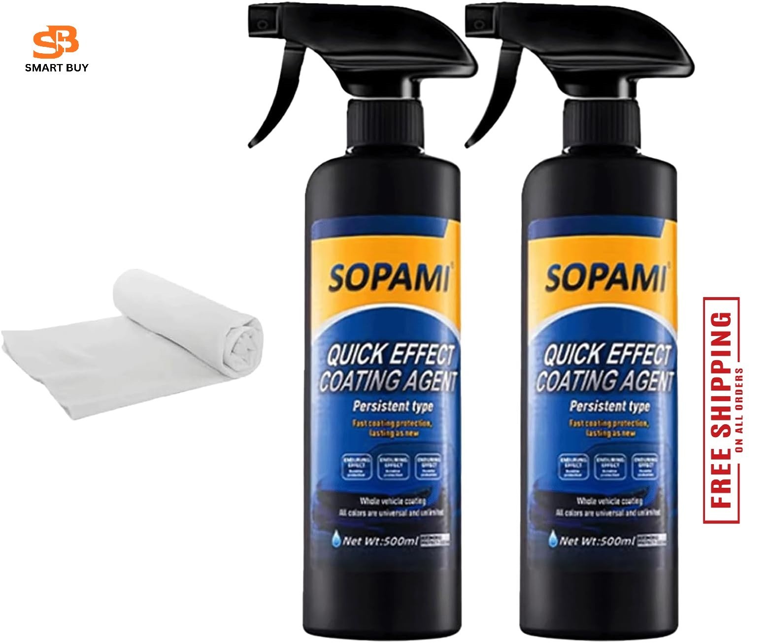 Sopami Ceramic Paint Sealant, Car Coating Spray 16.91 Fl Oz (Pack of 2)