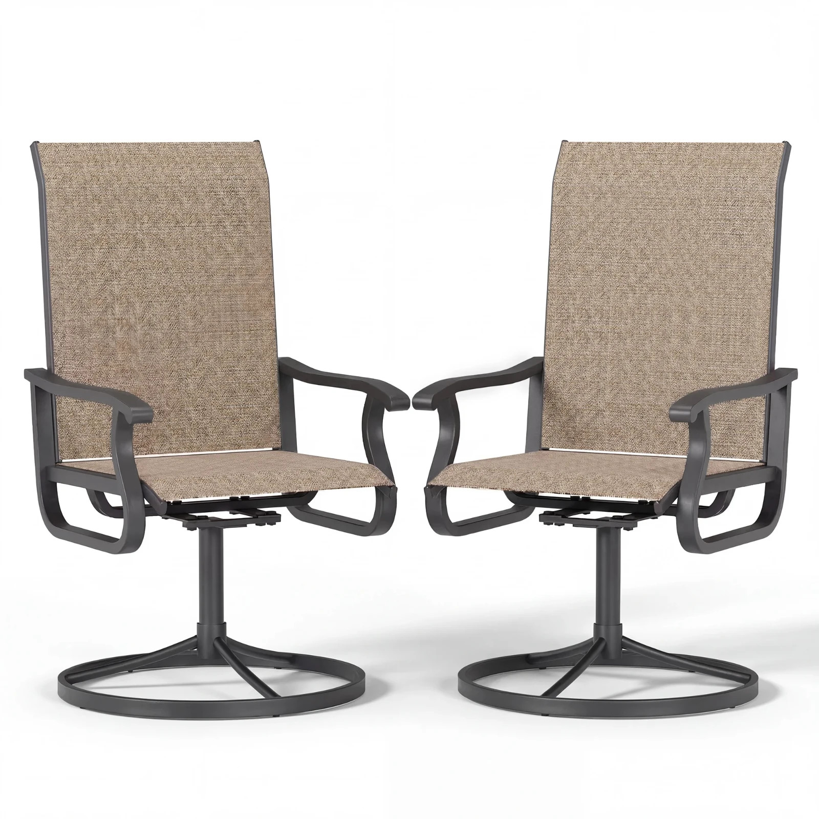 ELPOSUN Patio Swivel Chairs Set of 2, Outdoor Dining Chairs High Back All Weathe