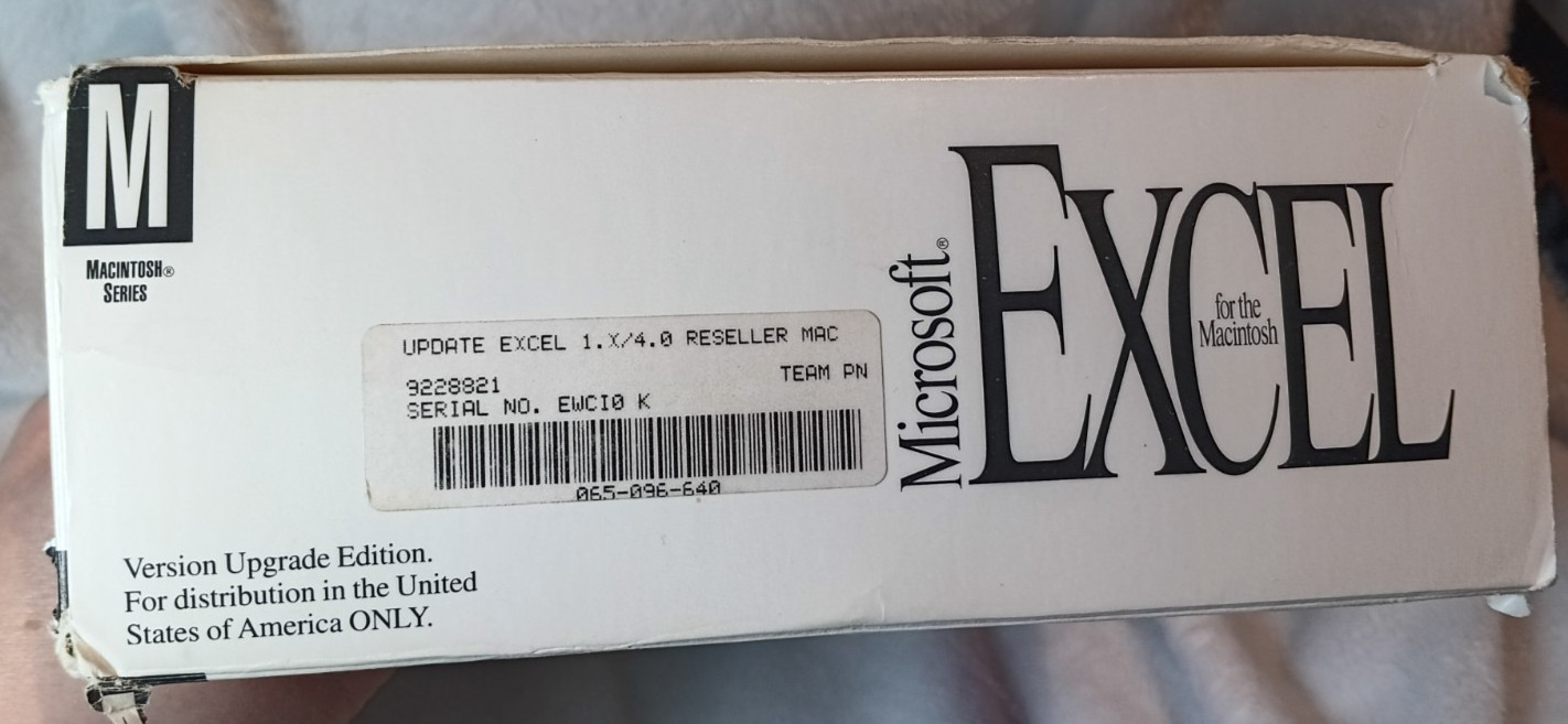 Complete Vtg 1992 Microsoft Excel for Macintosh Rare Software Retro Apple Floppy