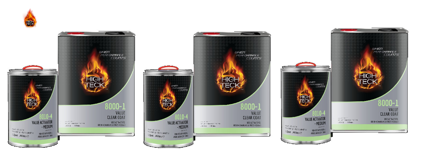 High Teck 8000 Value Automotive 2K Clear Coat Gallon With Medium Activator