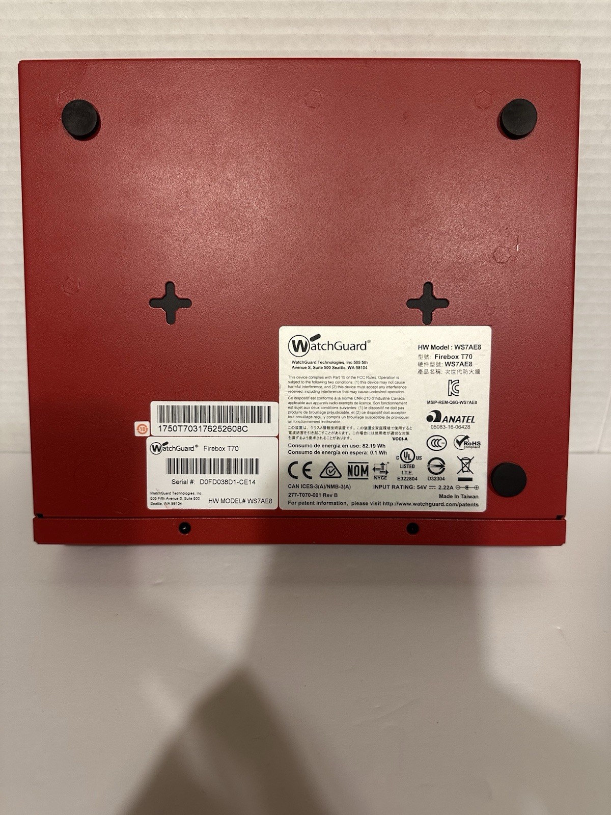 WatchGuard Firebox T70 (WS7AE8) Security Device (UNVERIFIED)