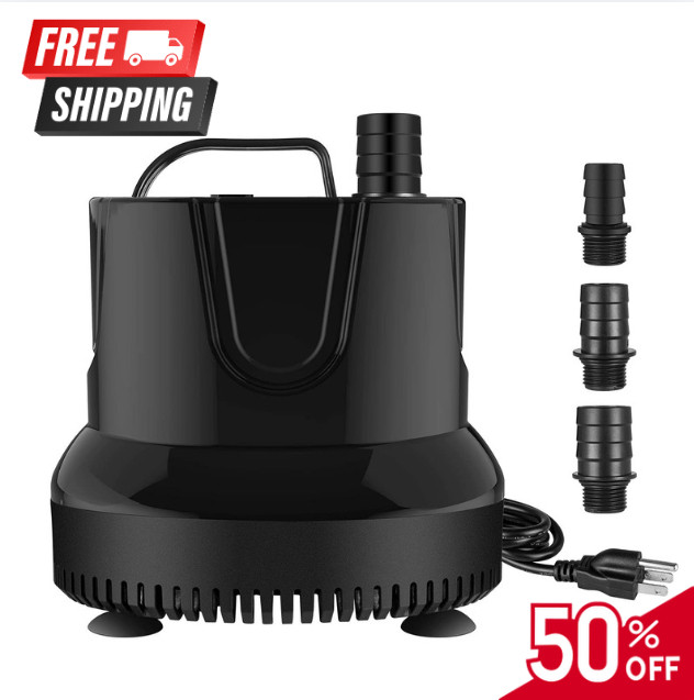 660GPH Submersible Water Pump Pond Fountain Pump Aquarium Fish Tank 8.2ft High L