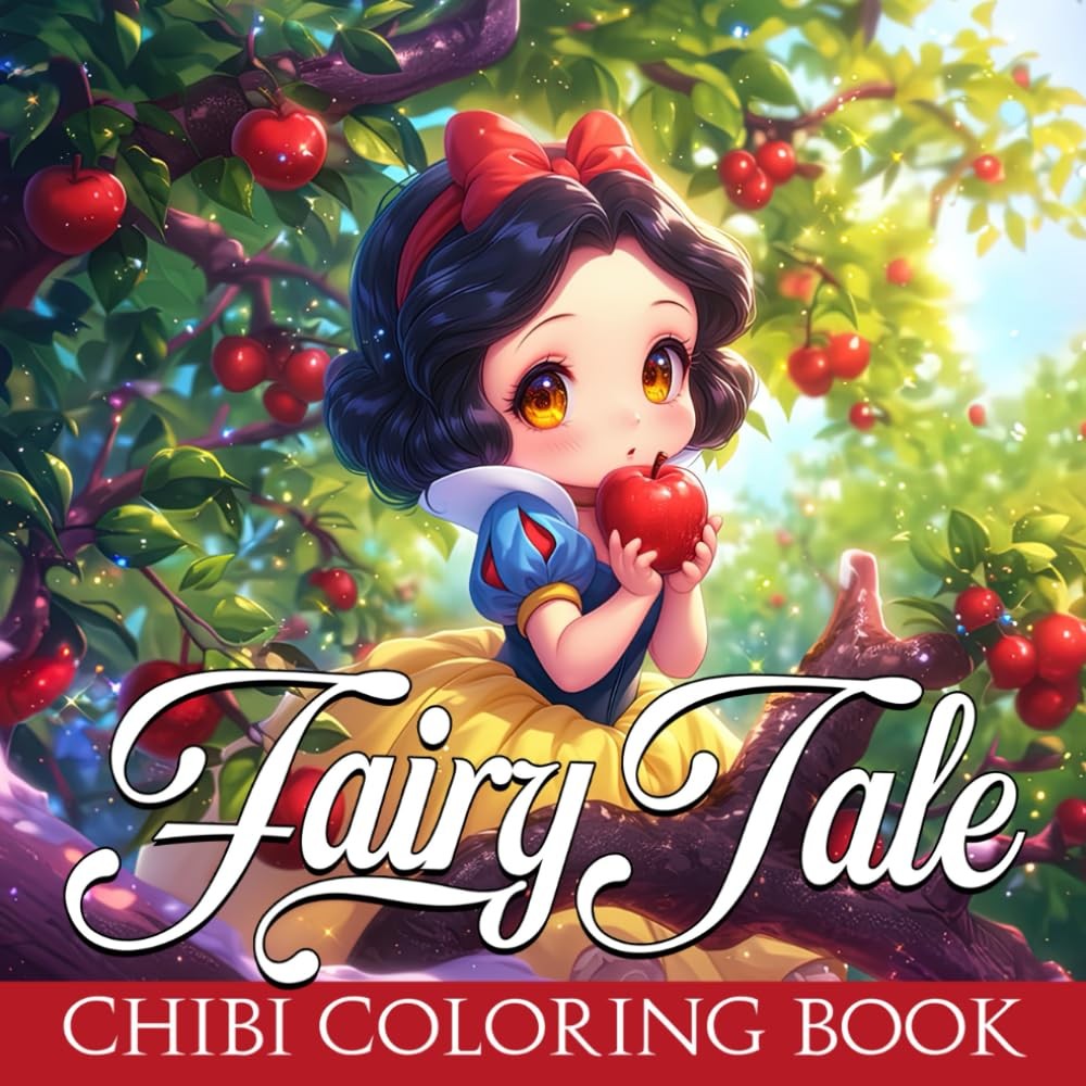 Chibi Fairy Tale Coloring Book: Amazing Kawaii Princess Coloring Pages and Cute